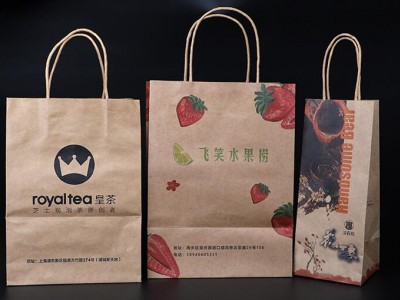 株洲食品包装袋外卖手提牛皮纸袋奶茶手提袋定制图2