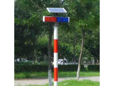 四灯双面太阳能警示灯 led交通警示灯生产厂家图2