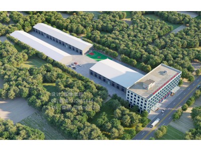 咸阳地区建筑效果图制作|厂房大棚基地|鸟瞰图设计图3